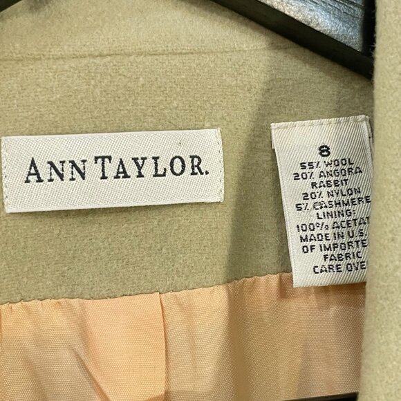 EUC Vtg Ann Taylor Wool Angora Blazer Light Green 8, M - Picture 6 of 7